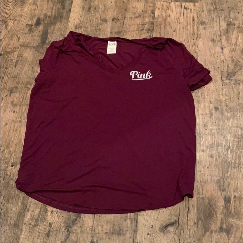 PINK v neck tee